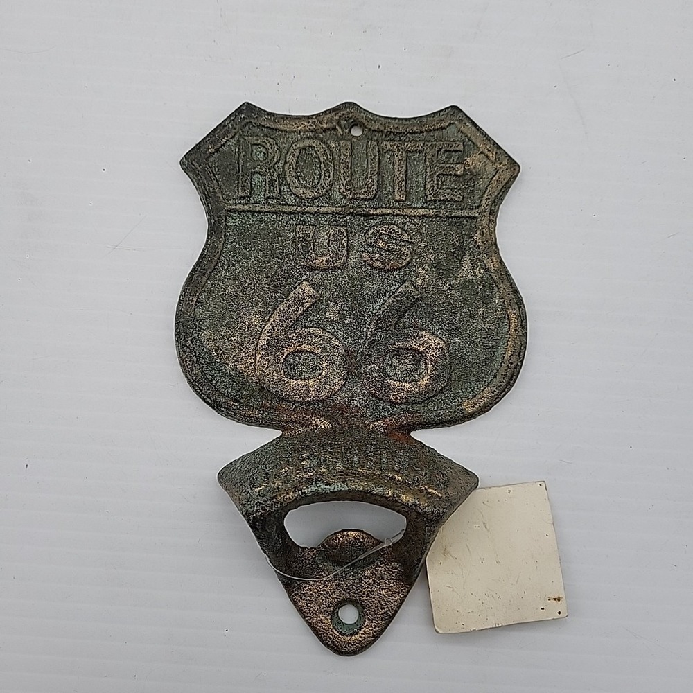 Cast Iron US Route 66 Wall Mount Bottle Opener Antique Brown G101 Heavy Duty